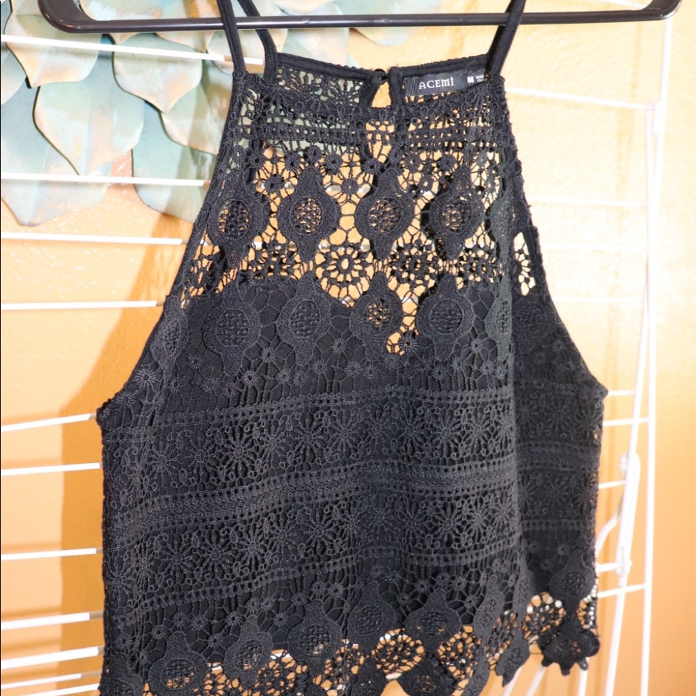 Black crotchet type tank